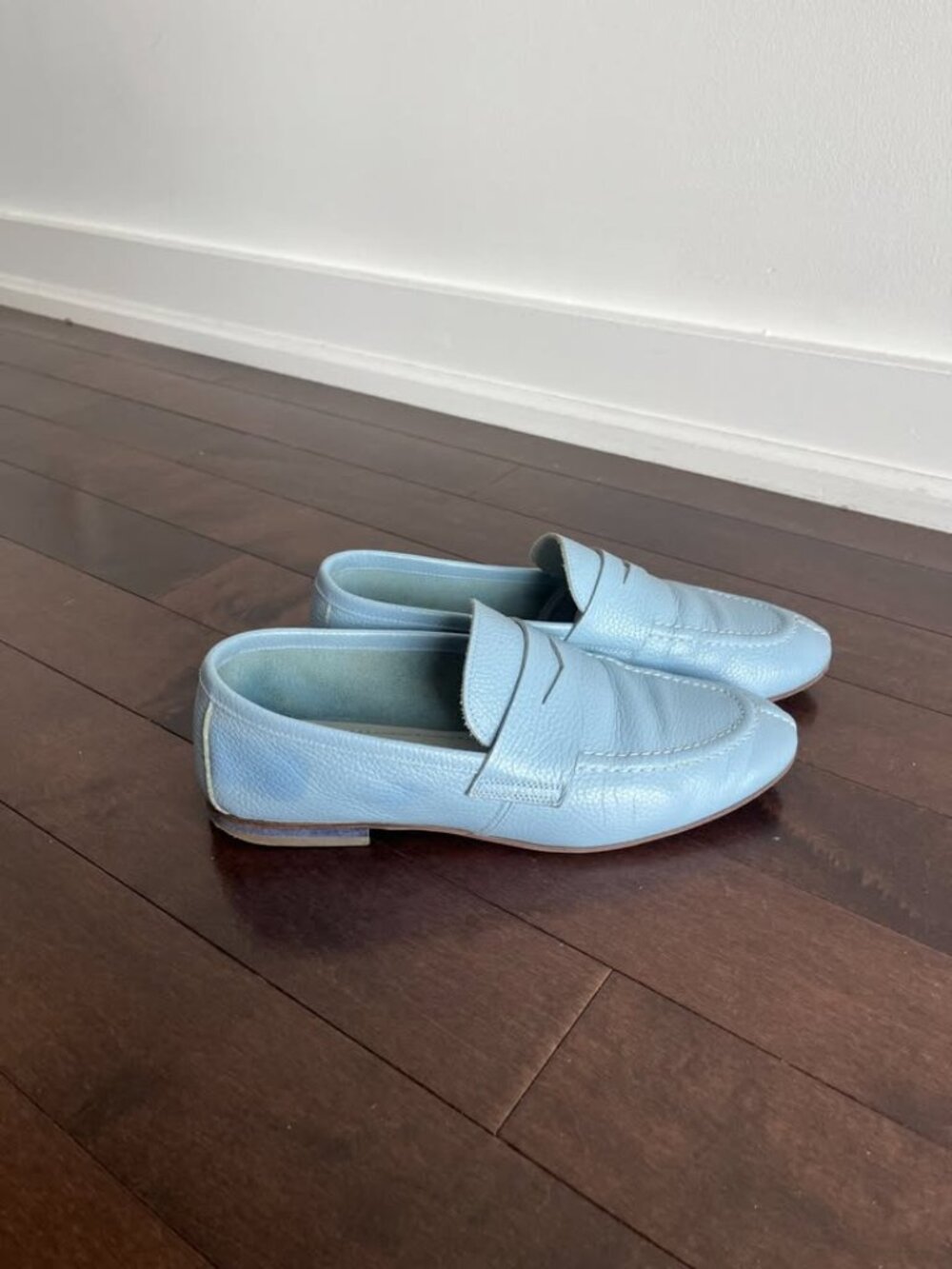 Gravity Pope Blue Leather Loafers 38